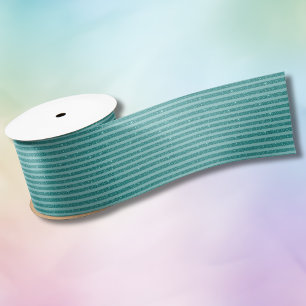 Ruban En Satin Rayures horizontales de style pailleté vert sarcel
