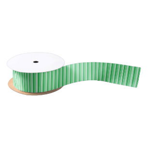 Ruban En Satin Rayures Horizontales Vertes