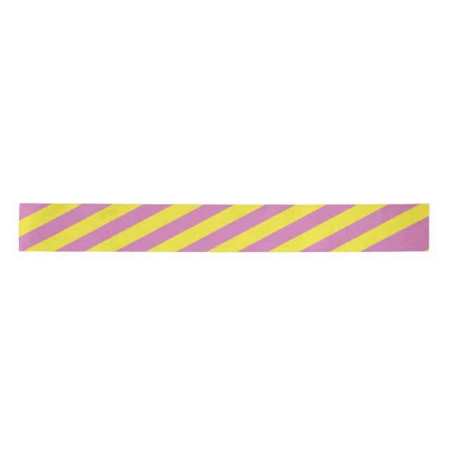 Ruban En Satin Rayures Jaune Rose (Devant)