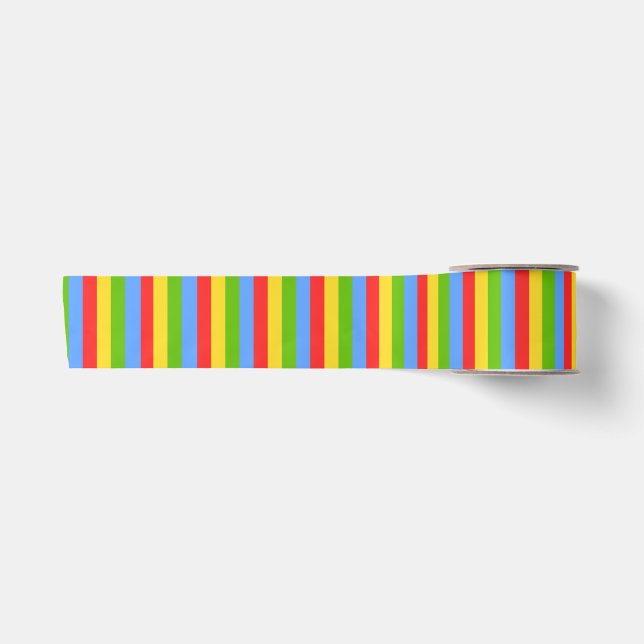 Ruban En Satin Rayures Multicolore (Devant)