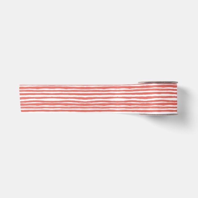 Ruban En Satin Rayures orange, lignes  (Devant)