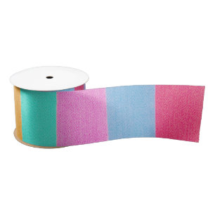 Ruban En Satin Rayures Rétro Colorées Vibrantes