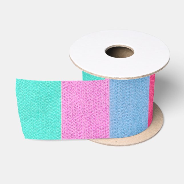 Ruban En Satin Rayures Rétro Colorées Vibrantes (Bobine)