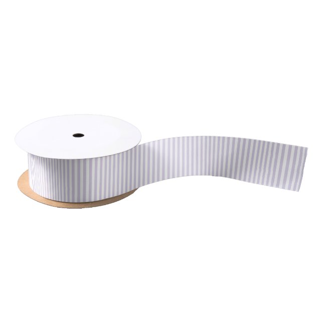 Ruban En Satin Rayures Simples - Lavande Poussiéreuse (Bobine)