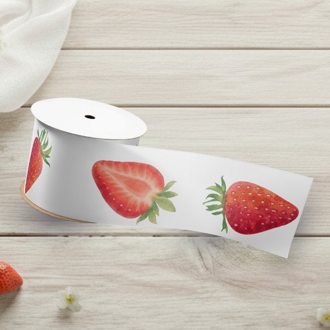 Ruban En Satin Red Lace Berry First Birthday  (Red Lace Berry First Birthday Satin Ribbon)