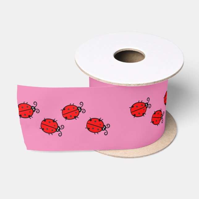 Ruban En Satin Red Ladybugs Crawling Thunder_Cove (Bobine)