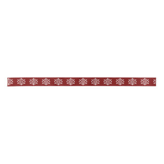Ruban En Satin Red Snowflake Ribbon