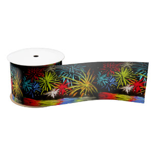 Ruban En Satin Reflet feu d'artifice doux ruban d'art pastel