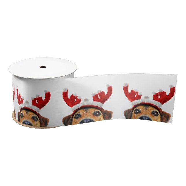 Ruban En Satin Reindeer Antler Headband mignonne Chien drôle Noël (Bobine)