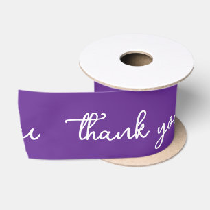 RUBAN EN SATIN REMERCIEMENT PERSONNALISÉ STYLE MODERNE VIOLET