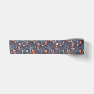 Ruban En Satin Renards d'hiver mignons