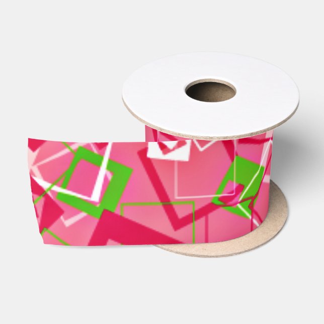 Ruban En Satin Retro Squares Pattern (Bobine)