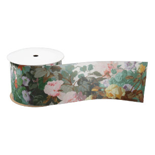 Ruban En Satin Rêve Maximaliste Floral Vintage