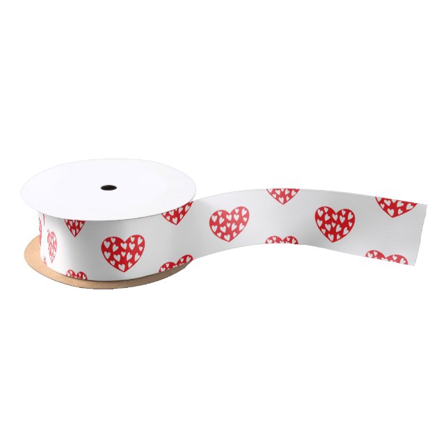 Ruban En Satin Ribbon Coeurs rouges mignons (Bobine)