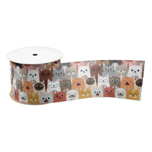 Ruban En Satin Ribbon Cute Cats