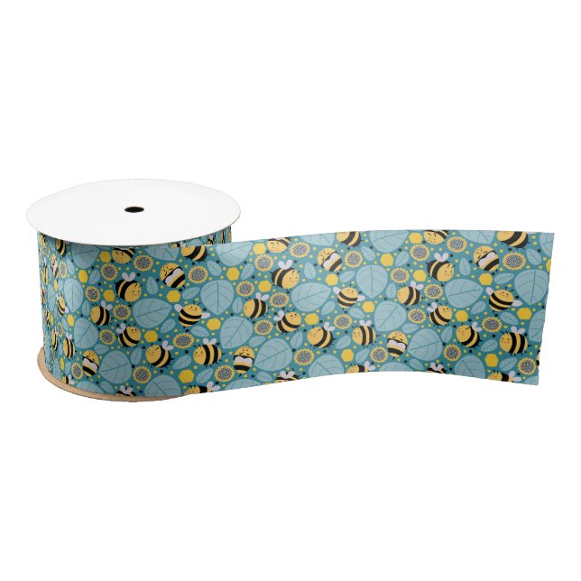 Ruban En Satin Ribbon d'abeille au miel (Bobine)