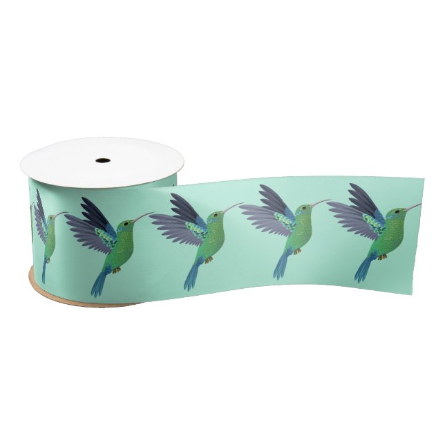 Ruban En Satin Ribbon de colibris (Bobine)