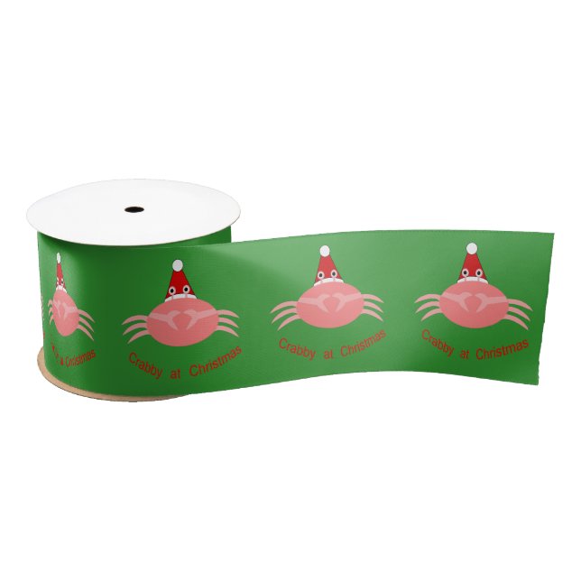 Ruban En Satin Ribbon de crabe de Noël (Bobine)