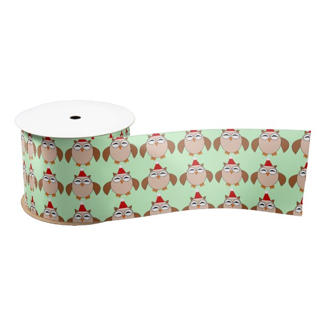 Ruban En Satin Ribbon de la chouette de Noël (Bobine)