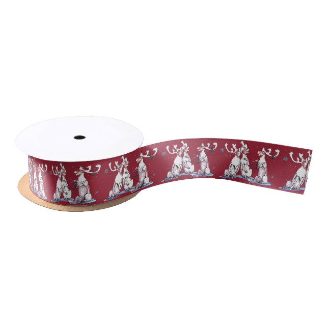 Ruban En Satin Ribbon de Noël Caribou Chanteur Whimsical (Bobine)