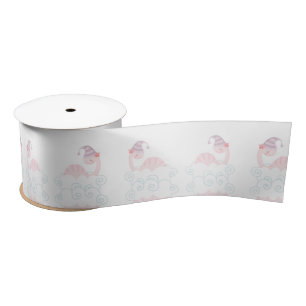 Ruban En Satin Ribbon Dinosaure Rose