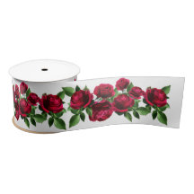 Ribbon en satin de rose rouge