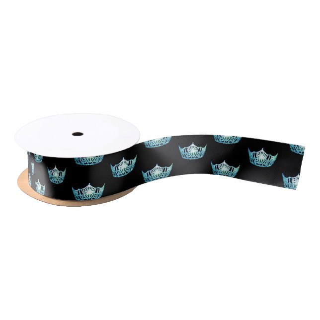 Ruban En Satin Ribbon Miss America Aqua Crown Satin (Bobine)
