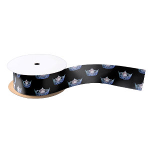 Ruban En Satin Ribbon Miss America Blue Crown Satin