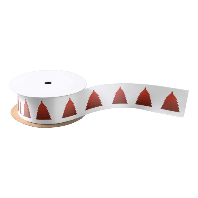 Ruban En Satin Ribbon Red Christmas Tree (Bobine)