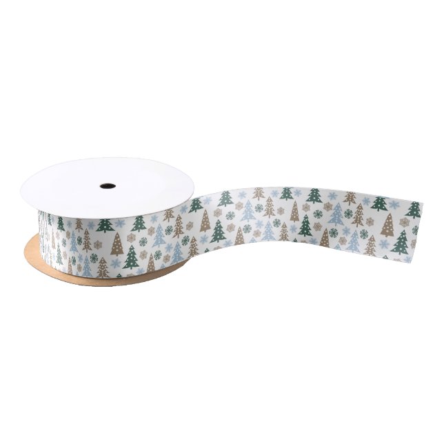 Ruban En Satin Ribbon Satin Arbres de Vacances (Bobine)
