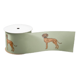 Ruban En Satin Ridback Rhodésien Chien Lion Africain Mignon Vert