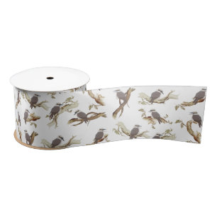 Ruban En Satin Rire Kookaburra Eucalyptus d'oiseaux australiens