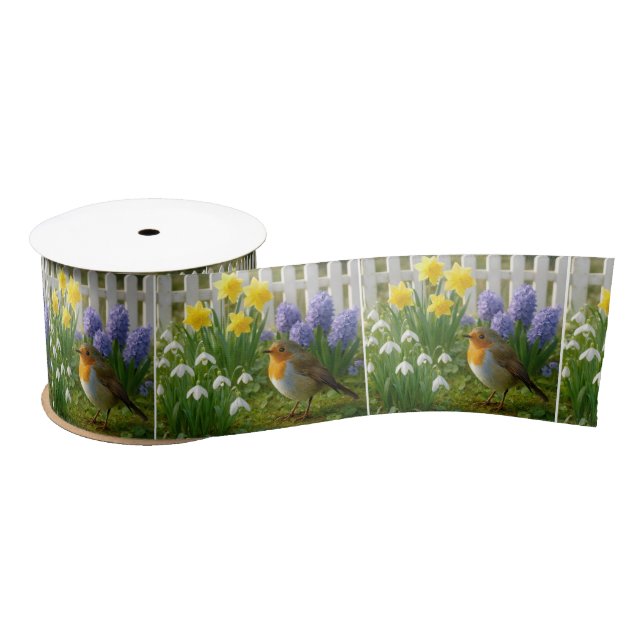 Ruban En Satin Robin in a Springtime Garden (Bobine)