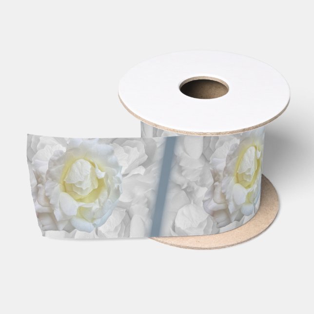 Ruban En Satin Rose blanche (Bobine)