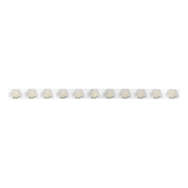 Ruban En Satin Rose blanche, toutes les occasions_ (Devant)