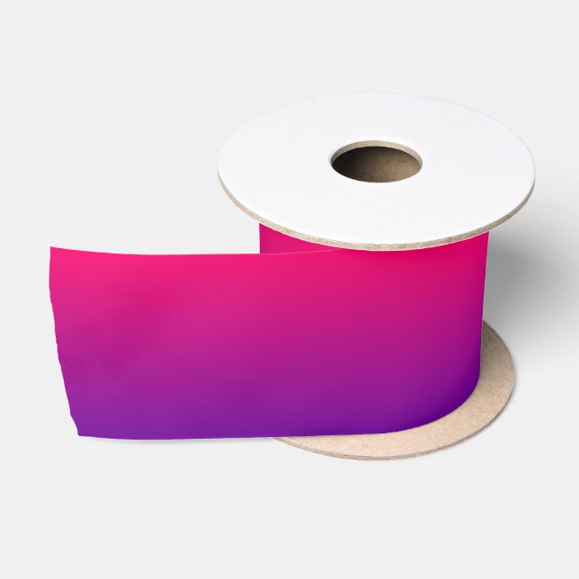 Ruban En Satin Rose Chaud et Violet Ombre (Bobine)