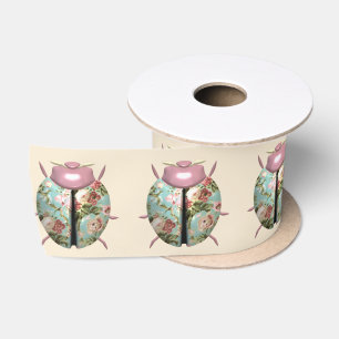 Ruban En Satin rose floral victorien de Ladybug mignon