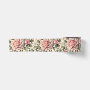 Ruban En Satin Rose géante rose botanique et boutons