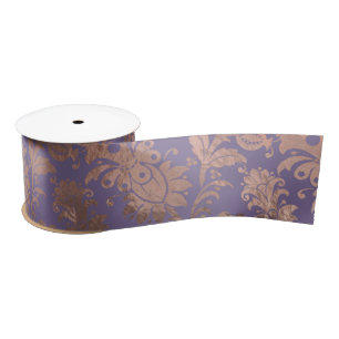 Ruban En Satin Rose Gold Glamouruseux et floral lavande