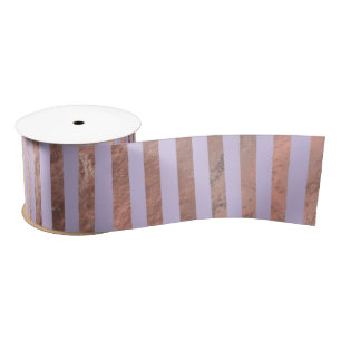Ruban En Satin Rose Gold Glamourux et Rayures Lavande