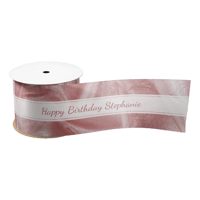 Ruban En Satin Rose "joyeux anniversaire" ou toute occasion, (Bobine)