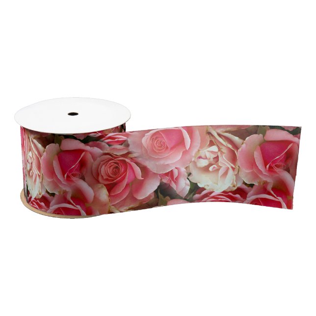 Ruban En Satin Rose Juxtapose (Bobine)