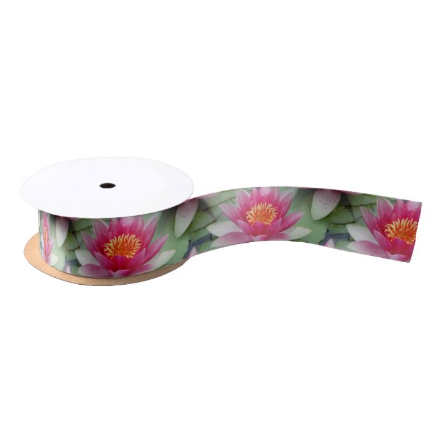 Ruban En Satin Rose Lotus Water Lily (Bobine)