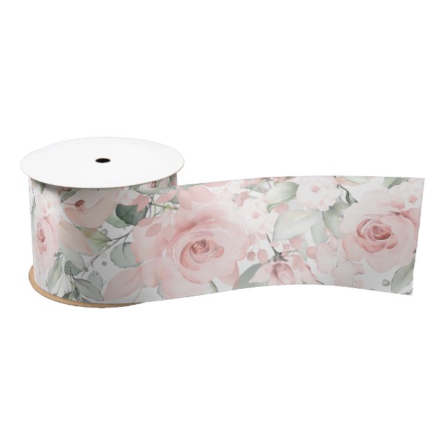 Ruban En Satin Rose rougissant 2 Mariage (Bobine)