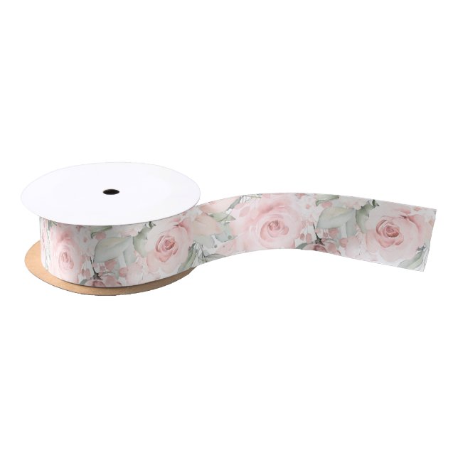 Ruban En Satin Rose rougissant 2 Mariage (Bobine)