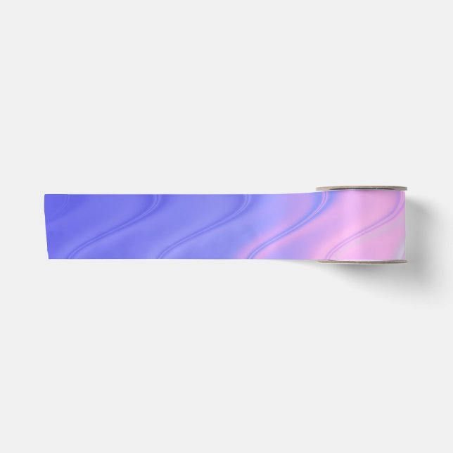 Ruban En Satin Rose Violet Abstrait Ondulé (Devant)