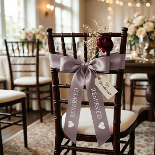 Ruban En Satin Rose & White mariage Réservé