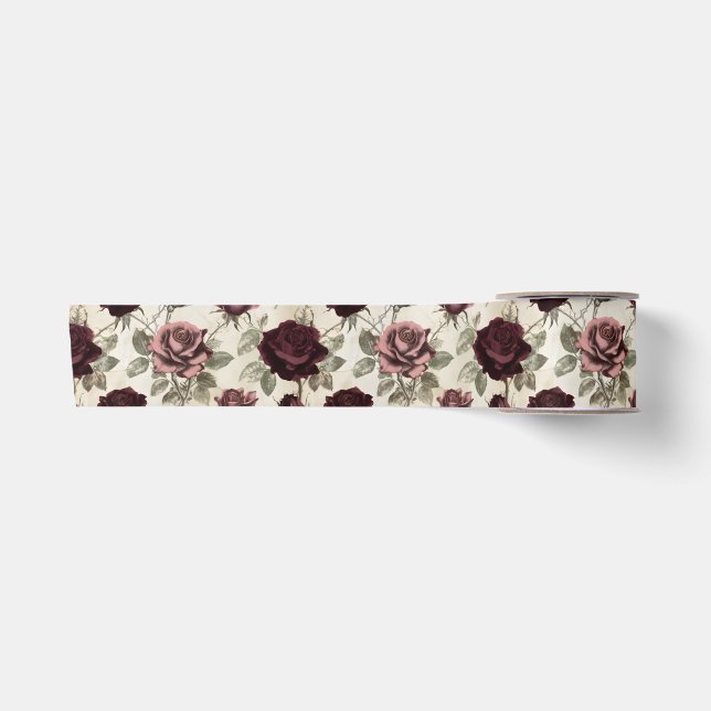 Ruban En Satin Roses Antiques (Devant)