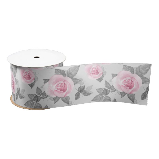 Ruban En Satin Roses délicats 1 (Bobine)