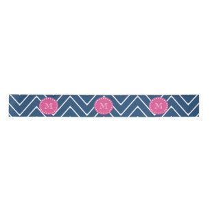 Ruban En Satin Roses indien, bleu marine Chevron   votre